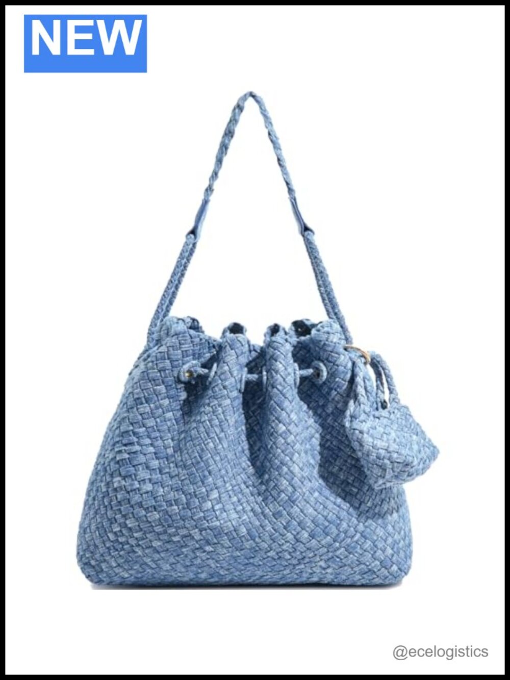 Woven Hobo Shoulder Bag Tote Handbag with Clutch and Coin Purse